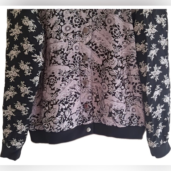 🌺Free People Mixed Media Floral Print Bomber Jacket🌸🌺 - Picture 10 of 16